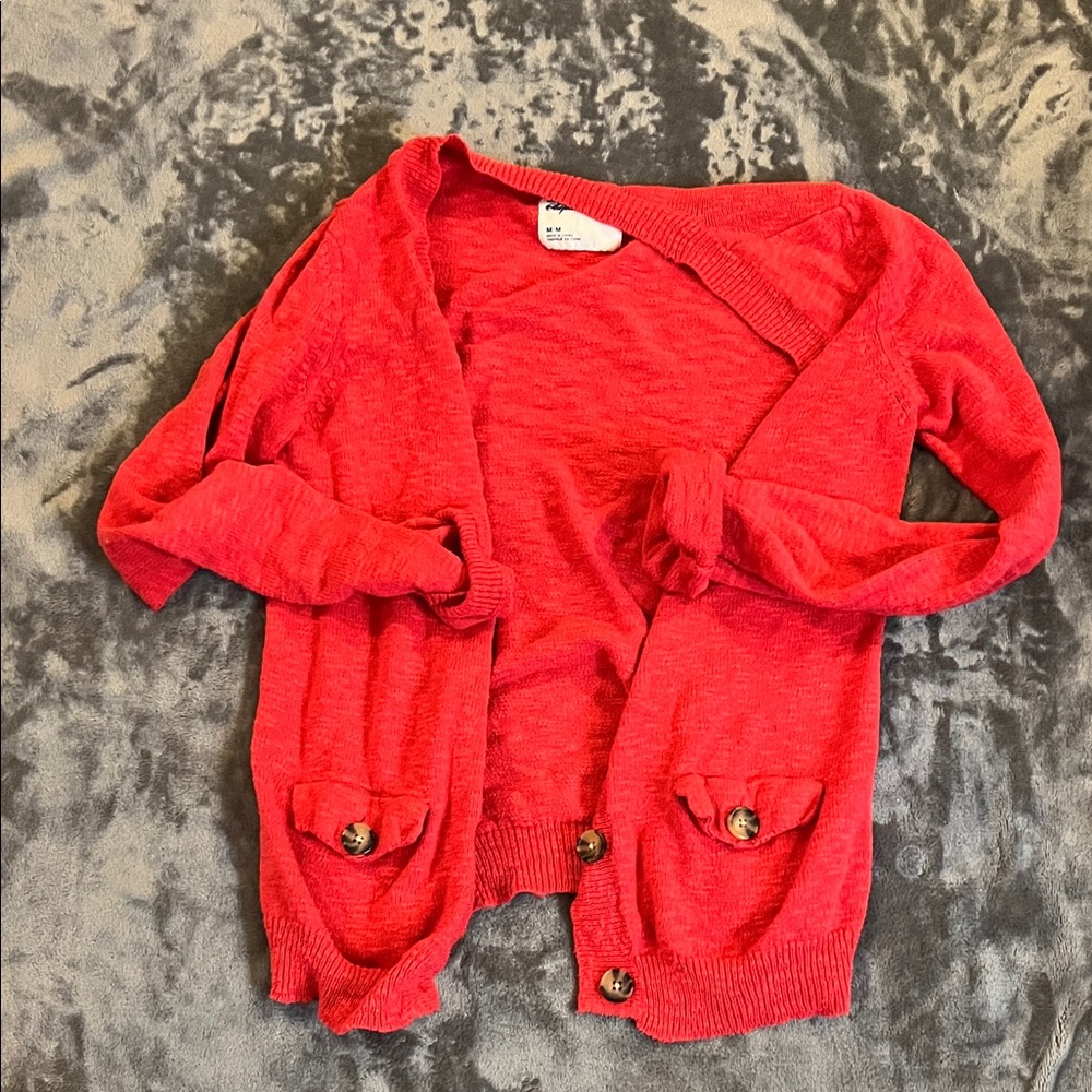 American Eagle Outfitters Vibrant Red Women's Cardigan
